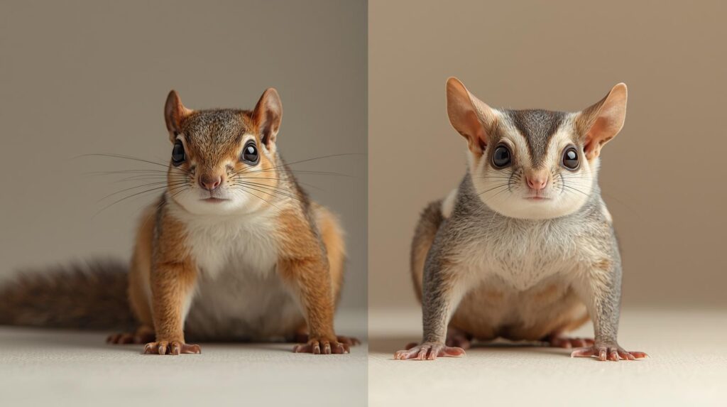 Flying squirrel and sugar glider