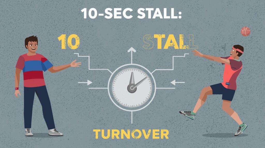 Frisbee game 10 sec rule